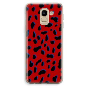 CaseCompany Red Leopard: Samsung Galaxy J6 (2018) Transparant Hoesje