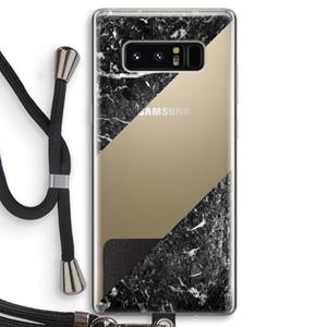 CaseCompany Zwart marmer: Samsung Galaxy Note 8 Transparant Hoesje met koord