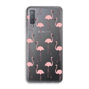 CaseCompany Anything Flamingoes: Samsung Galaxy A7 (2018) Transparant Hoesje