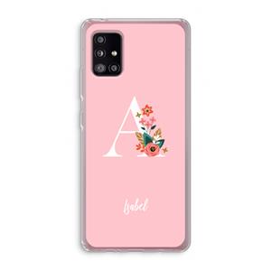 CaseCompany Pink Bouquet: Samsung Galaxy A51 5G Transparant Hoesje