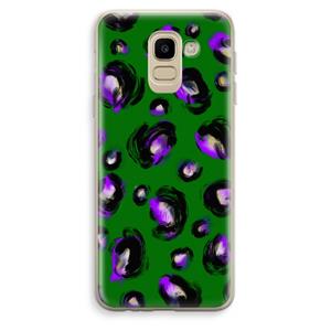 CaseCompany Green Cheetah: Samsung Galaxy J6 (2018) Transparant Hoesje