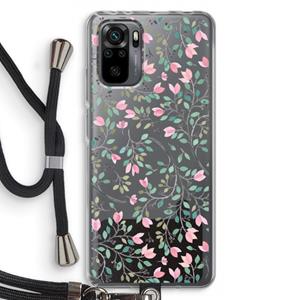 CaseCompany Sierlijke bloemen: Xiaomi Redmi Note 10 Pro Transparant Hoesje met koord