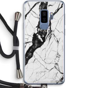 CaseCompany Witte marmer 2: Samsung Galaxy S9 Plus Transparant Hoesje met koord