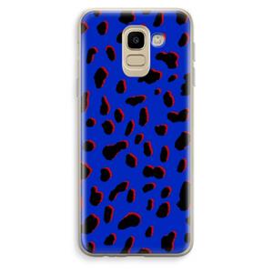 CaseCompany Blue Leopard: Samsung Galaxy J6 (2018) Transparant Hoesje