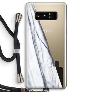 CaseCompany Gestreepte marmer: Samsung Galaxy Note 8 Transparant Hoesje met koord