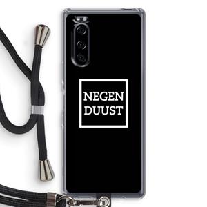 CaseCompany Negenduust black: Sony Xperia 5 Transparant Hoesje met koord