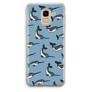 CaseCompany Narwhal: Samsung Galaxy J6 (2018) Transparant Hoesje