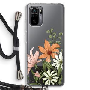 CaseCompany Floral bouquet: Xiaomi Redmi Note 10 Pro Transparant Hoesje met koord