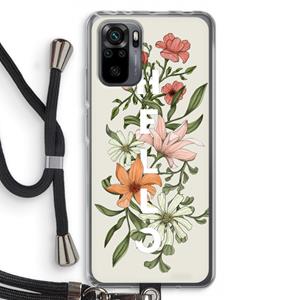 CaseCompany Hello bloemen: Xiaomi Redmi Note 10 Pro Transparant Hoesje met koord