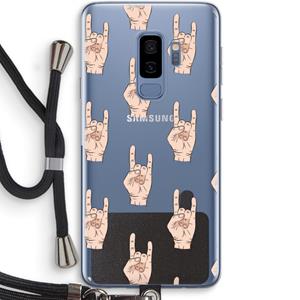 CaseCompany Rock: Samsung Galaxy S9 Plus Transparant Hoesje met koord