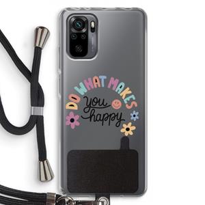 CaseCompany Happy days: Xiaomi Redmi Note 10 Pro Transparant Hoesje met koord