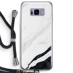 CaseCompany Elegante marmer: Samsung Galaxy S8 Plus Transparant Hoesje met koord