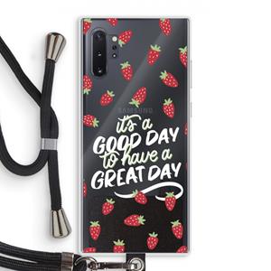 CaseCompany Don't forget to have a great day: Samsung Galaxy Note 10 Plus Transparant Hoesje met koord