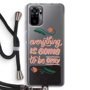 CaseCompany Optimistic flower girl: Xiaomi Redmi Note 10 Pro Transparant Hoesje met koord