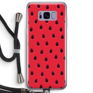 CaseCompany Watermelon: Samsung Galaxy S8 Plus Transparant Hoesje met koord