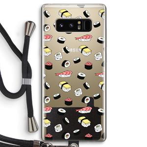 CaseCompany Sushi time: Samsung Galaxy Note 8 Transparant Hoesje met koord