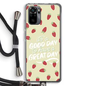 CaseCompany Don't forget to have a great day: Xiaomi Redmi Note 10 Pro Transparant Hoesje met koord