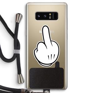 CaseCompany Middle finger white: Samsung Galaxy Note 8 Transparant Hoesje met koord
