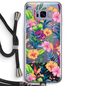 CaseCompany Tropisch 2: Samsung Galaxy S8 Plus Transparant Hoesje met koord