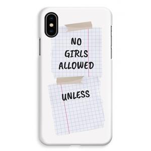 CaseCompany No Girls Allowed Unless: iPhone XS Max Volledig Geprint Hoesje
