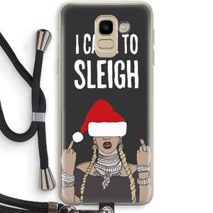 CaseCompany Came To Sleigh: Samsung Galaxy J6 (2018) Transparant Hoesje met koord
