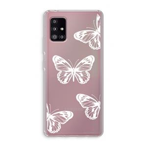 CaseCompany White butterfly: Samsung Galaxy A51 5G Transparant Hoesje