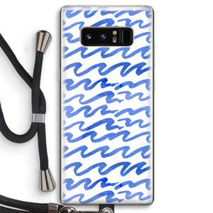 CaseCompany Blauwe golven: Samsung Galaxy Note 8 Transparant Hoesje met koord