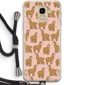 CaseCompany Alpacas: Samsung Galaxy J6 (2018) Transparant Hoesje met koord