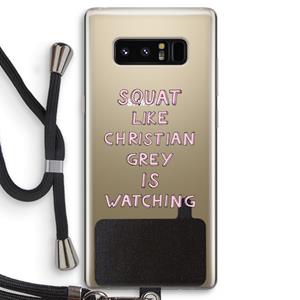CaseCompany Christian Grey: Samsung Galaxy Note 8 Transparant Hoesje met koord