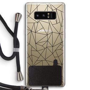 CaseCompany Geometrische lijnen zwart: Samsung Galaxy Note 8 Transparant Hoesje met koord