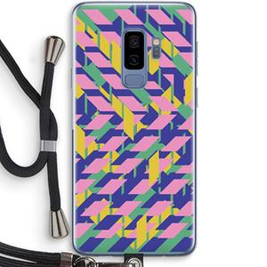 CaseCompany Skew Blush 1: Samsung Galaxy S9 Plus Transparant Hoesje met koord
