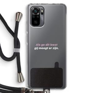 CaseCompany gij moogt er zijn: Xiaomi Redmi Note 10 Pro Transparant Hoesje met koord