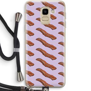 CaseCompany Bacon to my eggs #2: Samsung Galaxy J6 (2018) Transparant Hoesje met koord