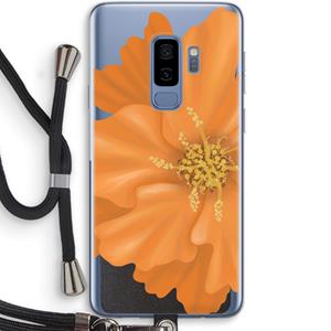 CaseCompany Orange Ellila flower: Samsung Galaxy S9 Plus Transparant Hoesje met koord