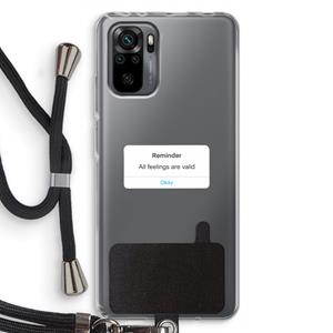CaseCompany Reminder: Xiaomi Redmi Note 10 Pro Transparant Hoesje met koord