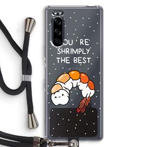 CaseCompany You're Shrimply The Best: Sony Xperia 5 Transparant Hoesje met koord