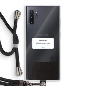 CaseCompany Reminder: Samsung Galaxy Note 10 Plus Transparant Hoesje met koord