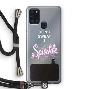 CaseCompany Sparkle quote: Samsung Galaxy A21s Transparant Hoesje met koord