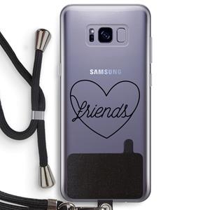 CaseCompany Friends heart black: Samsung Galaxy S8 Plus Transparant Hoesje met koord
