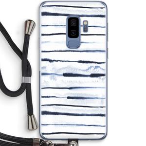 CaseCompany Ink Stripes: Samsung Galaxy S9 Plus Transparant Hoesje met koord