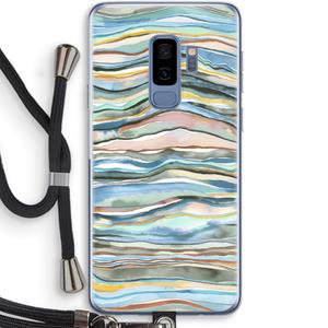 CaseCompany Watercolor Agate: Samsung Galaxy S9 Plus Transparant Hoesje met koord