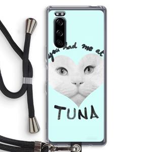 CaseCompany You had me at tuna: Sony Xperia 5 Transparant Hoesje met koord