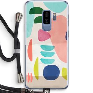 CaseCompany Bold Rounded Shapes: Samsung Galaxy S9 Plus Transparant Hoesje met koord