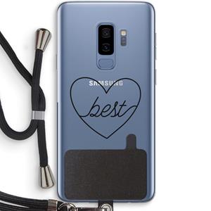 CaseCompany Best heart black: Samsung Galaxy S9 Plus Transparant Hoesje met koord