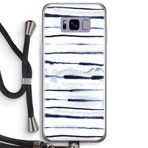CaseCompany Ink Stripes: Samsung Galaxy S8 Plus Transparant Hoesje met koord