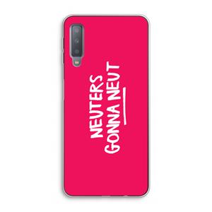 CaseCompany Neuters (roze): Samsung Galaxy A7 (2018) Transparant Hoesje
