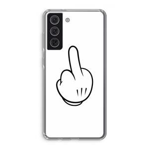 CaseCompany Middle finger white: Samsung Galaxy S21 FE Transparant Hoesje