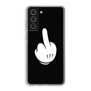 CaseCompany Middle finger black: Samsung Galaxy S21 FE Transparant Hoesje