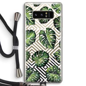 CaseCompany Geometrische jungle: Samsung Galaxy Note 8 Transparant Hoesje met koord