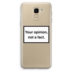 CaseCompany Your opinion: Samsung Galaxy J6 (2018) Transparant Hoesje
